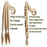 Coada de par pentru impletituri, Blond Suvitat, 70 cm